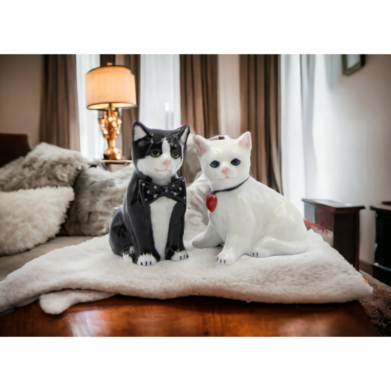 The Purr-fect Couple: Ceramic Valentines Day Cats Salt And Pepper Shakers Decor